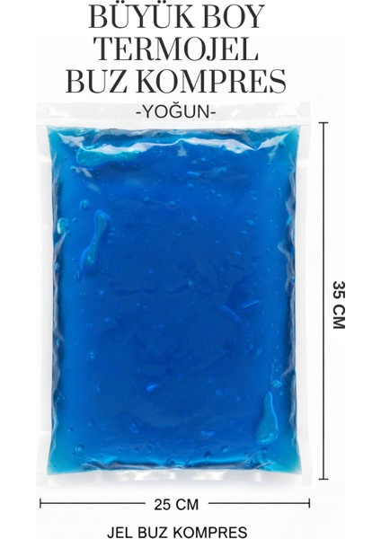 Termojel Büyük Boy 25CMX35CM Sıcak-Soğuk Yoğun Jel Buz Kompres Buz Jeli