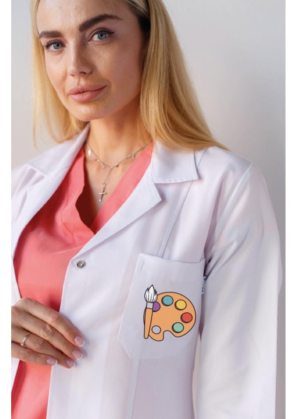 Okul Öncesi Kreş Öğretmeni Önlüğü Alpaka Beyaz Önlük