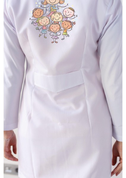 Okul Öncesi Kreş Öğretmeni Önlüğü Alpaka Beyaz Önlük fırsatları