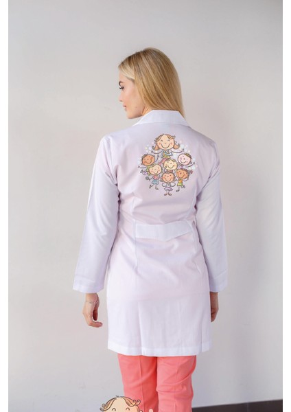 Okul Öncesi Kreş Öğretmeni Önlüğü Alpaka Beyaz Önlük indirimleri