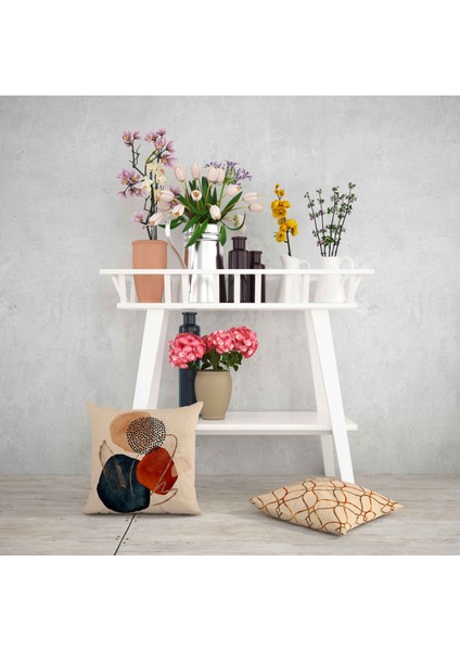 Soyut Desenli Dijital Baskı Çift Taraf Desenli 2'li Kare Yastık Kırlent Kılıfı fiyatları