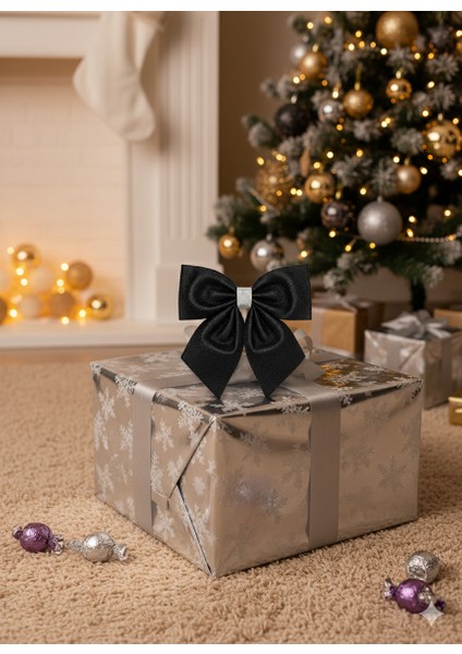 23×20 cm Siyah Simli Eva Fiyonk – Yılbaşı Ağaç, Kapı ve Dekor Süsleme Modeli fırsatları