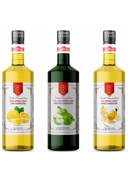 Nish Elma Limon Muz Aromalı Şurup 3 x 700 ml - P modelleri