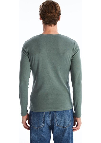 Yeni Sezon Bisiklet Yaka Uzun Kollu Penye Erkek Tişört indirimleri