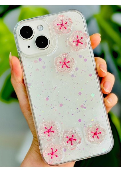 Go Aksesuar 13-14 ve 15 ile Uyumlu Epoksi Sakura Oyuncak Tasarımlı Esnek Silikon Kılıfı