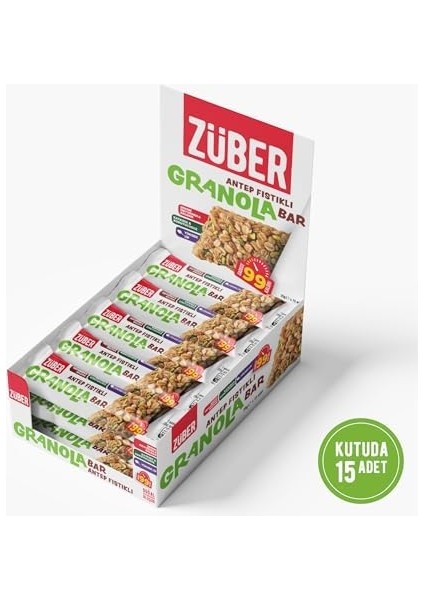 Züber Granola Bar Antep Fıstıklı, 25GR, 15 Adet modelleri