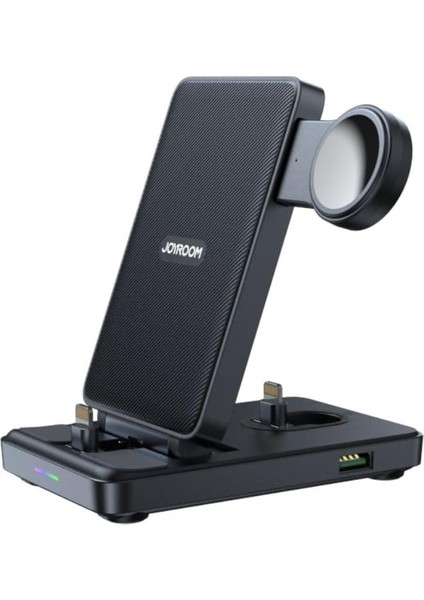 JR-WQS02 4-In-1 Katlanabilir Kablosuz Şarj Istasyonu Type-C Siyah Standart