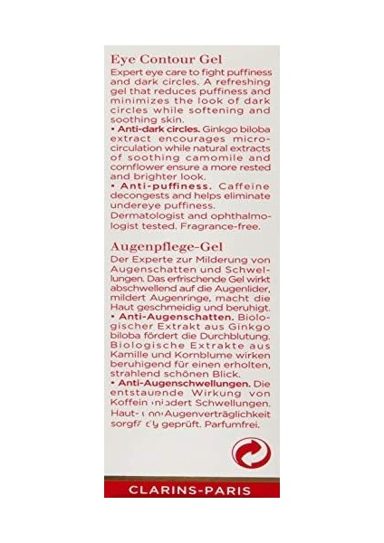 Clarins Eye Contour Gel 20 ml 1 Paket (1 x 1 Adet) fiyatları
