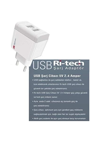 2,4A 5V 2 USB Li Hızlı Şarj Edebilen Şarj Adaptörü fiyatları