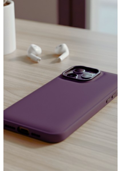 Iphone 14 Pro Max Uyumlu Kılıf Mor Renk Darbe Emici Yumuşak Silikon Kapak fiyatları