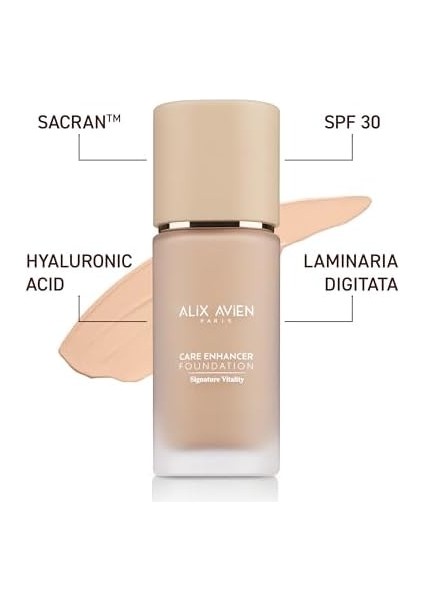 Alix Avien Kırışıklık Karşıtı Nemlendirici SPF30 Parlak Bitişli Fondöten Care Enhancer 808 Warm Amber fiyatları