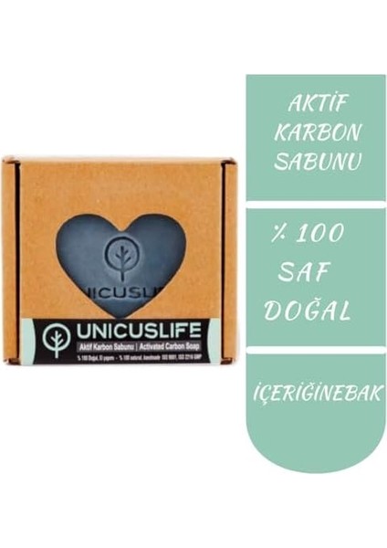 Unicuslife% 100 Saf Aktif Karbon Sabunu Katkısız El Yapımı (Içeriğinebak) 100 gr