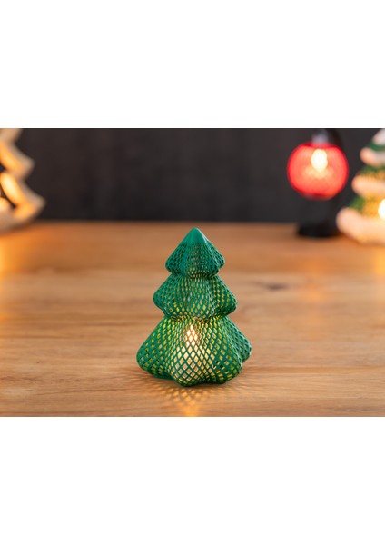 Örgü Noel Ağacı (Tea Light Hediyeli)