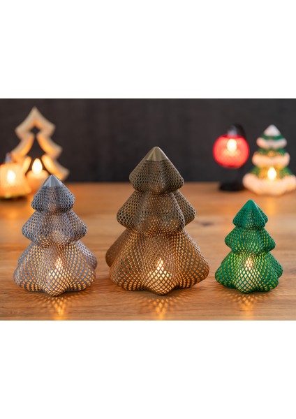 Örgü Noel Ağacı (Tea Light Hediyeli)
