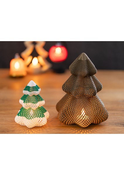 Örgü Noel Ağacı (Tea Light Hediyeli)