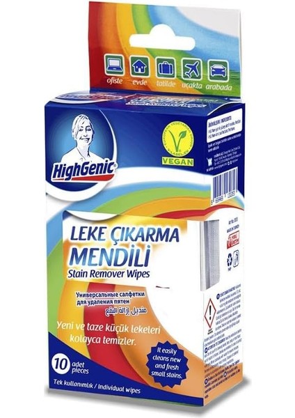 Highgenic Leke Çıkarma Mendili, 10&apos;lu Kutu
