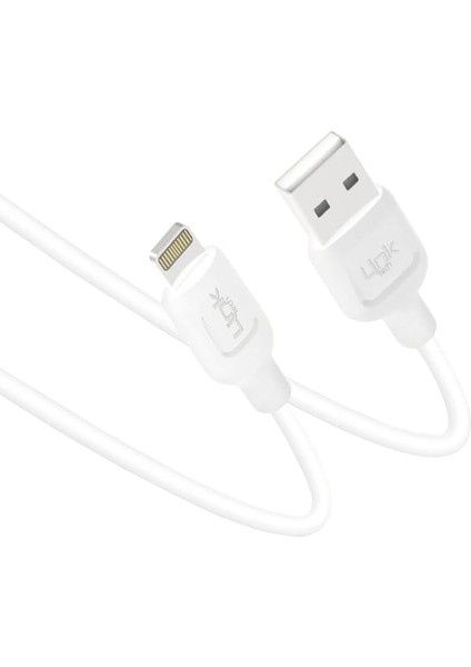 Linktech K449 Strong Lightnıng USB Data/şarj Kablosu 1mt 2.4A Beyaz