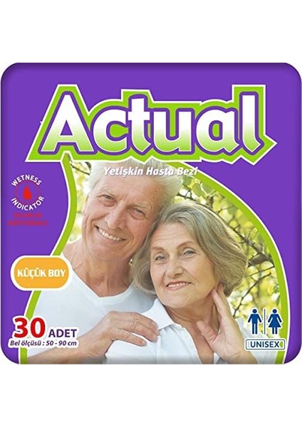 Actual Small Beden Küçük Boy Yetişkin Hasta Bezi 30 Adet