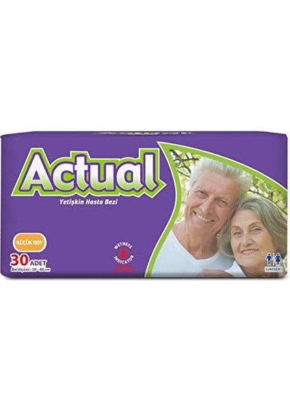 Actual Small Beden Küçük Boy Yetişkin Hasta Bezi 30 Adet modelleri
