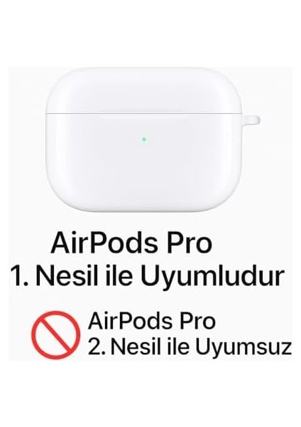 Airpods Pro 1.nesil ile Uyumlu Kılıf, Tam Koruyuculu Yumuşak Silikon Kılıf, Pro 1.nesil Için Tasarlanmış Kapak Kılıfı, Anahtarlıklı Kablosuz ve Kablolu Şarj Özellikli Kılıfı, Siyah fiyatları
