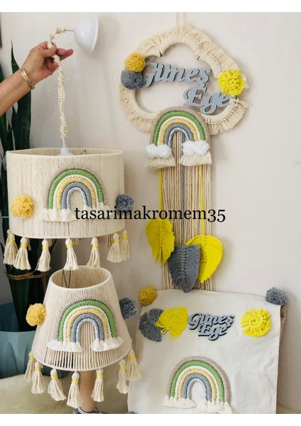 Makrome Avize -Abajur-Yastıkkılıfı-Kapısüsü