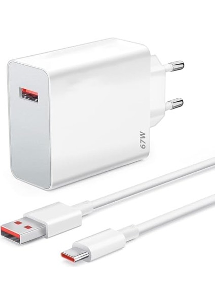 Uyumlu 67W USB Adaptör ve 1mt USB Typec Kablo Şarj Seti fiyatları