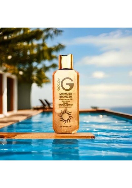 Goccia Shimmer Bronzer 150ML Simli Bronzlaştırıcı – Cildinizde Parlayan Güzellik, Işıltınızı Yansıtın