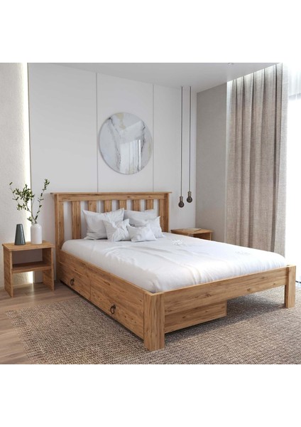 Shark New Atlantik 2 Çekmeceli Mdf Karyola | Kolay Kurulum