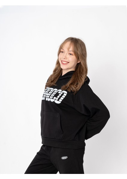 Unisex Oversize Kapüşonlu Baskılı Logo Sweatshirt fiyatları