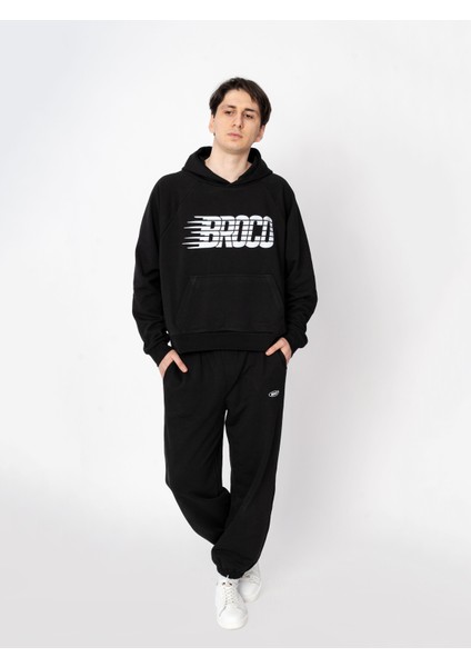 Unisex Oversize Kapüşonlu Baskılı Logo Sweatshirt