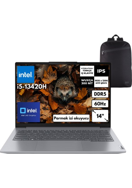 Thinkbook G6 I5-13420H 32-Gbddr5 4 Tbssd Intel® UHD Graphics 14" Wuxga Freedos + Zg Sırt Çantası 21KG00UCTRZGC12