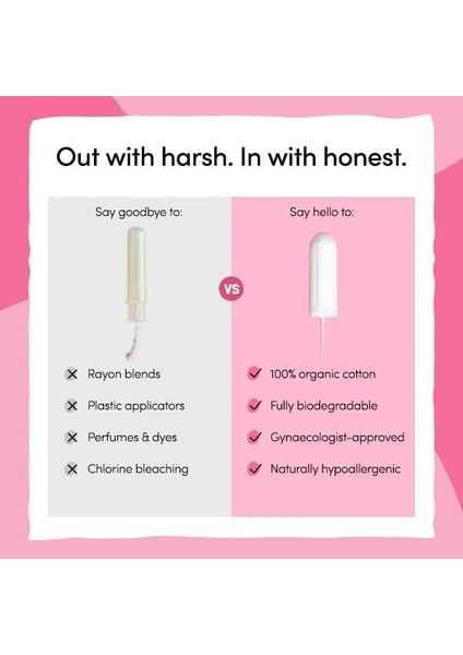 ENROUSH%100 Organik Pamuklu Tampon | Doğada Çözünür ve Toksinsiz | Hipoalerjenik - Tahriş ve Alerji Yapmaz | Ultra Emici - Sızdırmaz Koruma | Vücudunuz Için Sağlıklı ve Konforlu Seçim - 16 Adet Mini modelleri