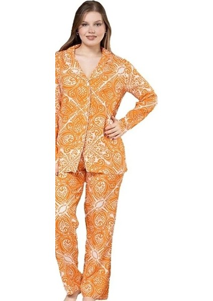 Yaren Collection Pamuklu Kadın Pijama Takımı Uzun Kollu Nefes Alan Esnek ve Konforlu Ev Giyim S/2xl