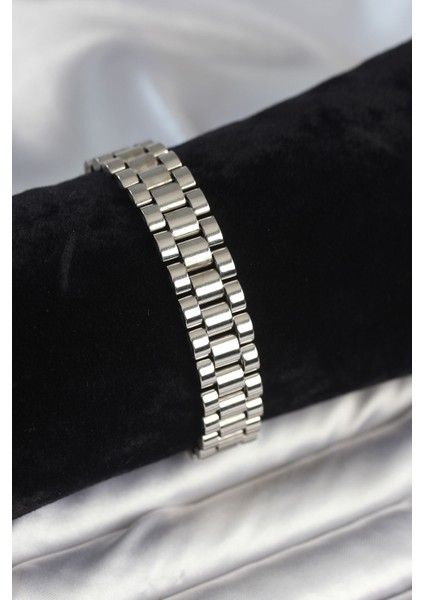 316L Çelik Gümüş Renk 12 mm Kalınlık Erkek Bileklik