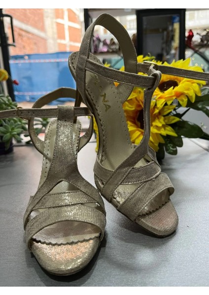 Altın Mirada Model 8,5 cm 13 Pont Topuk Boyu Tango- Dans ve Abiye Ayakkabısı