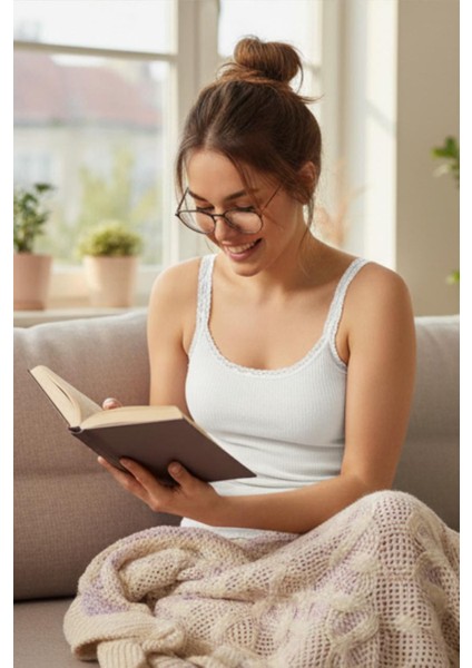 Kadın Raporlu Kumaş Dantel Şeritli Askılı Atlet | Kadın Atlet fiyatları