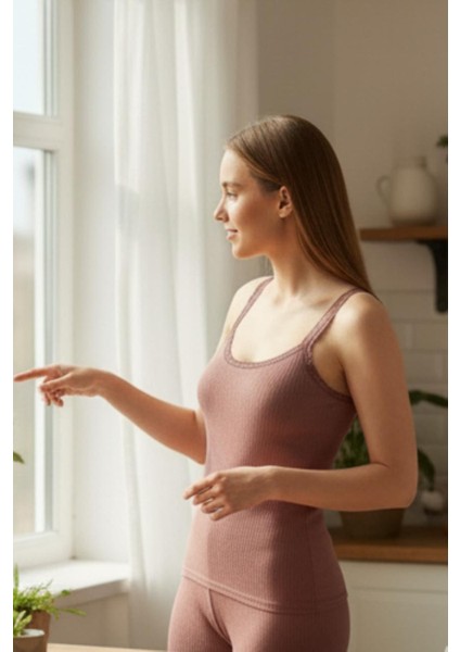 Kadın Raporlu Kumaş Dantel Şeritli Askılı Atlet | Kadın Atlet fırsatları