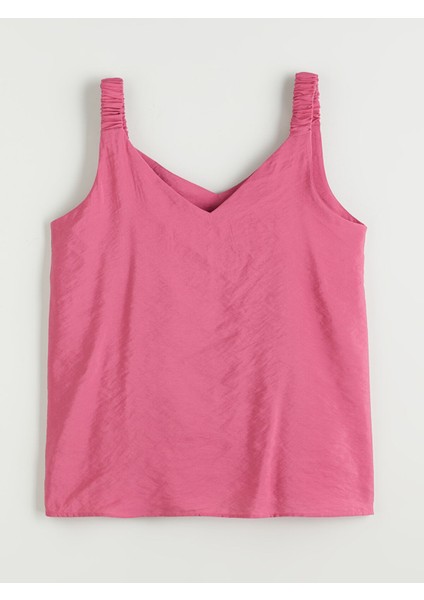 Yeni Sezon V Yaka Askılı Modal Karışımlı Bluz indirimleri