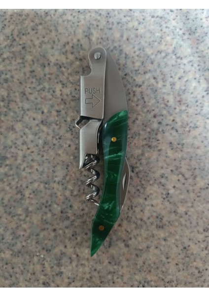 Tirbuşon Yeşil Saplı