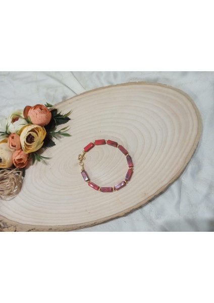 Kırmızı Kolyeve Bileklik Takı Seti