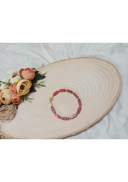 Kırmızı Kolyeve Bileklik Takı Seti