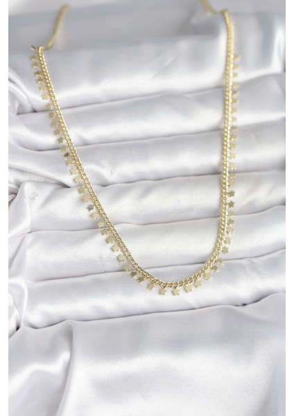 Pirinç Renk Sıralı Yıldız Kadın Kolye fiyatları