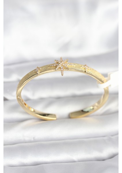 Pirinç Renk Kutup Yıldızı Kadın Kelepçe Bileklik