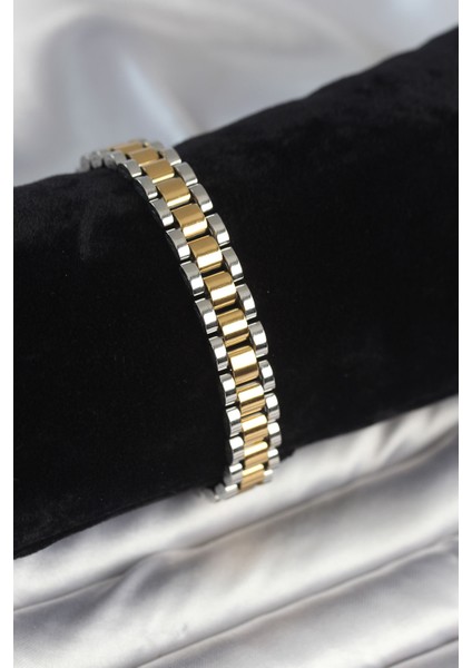 316L Çelik ve Gümüş Renk 9 mm Kalınlık Erkek Bileklik