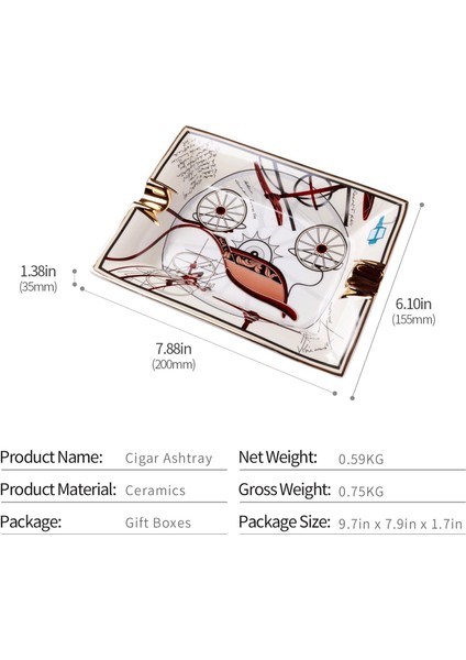 Cigarloong Da Vinci Seramik Puro Küllüğü Gold 2li fırsatları