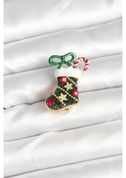 Yılbaşı Çorabı Temalı Broş