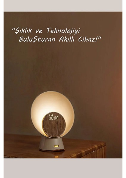 Ay Işığı Gece Işığı Kablosuz Şarj Ses Akıllı Ev Çalar Saat Bluetooth Küçük Hoparlör