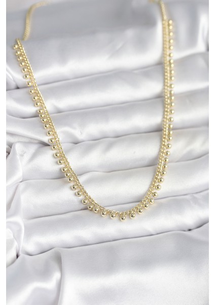 Pirinç Renk Sıralı Topçuk Kadın Kolye fiyatları