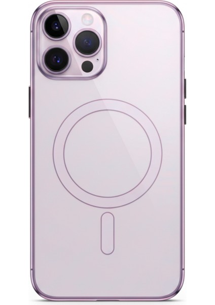 Iphone 14 Pro Max Uyumlu Magsafe Kılıf Mor Şeffaf Renk Darbe Emici Sararmaz Silikon Kapak modelleri