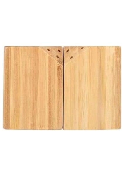 2&apos;li Bambu Tuzluk ve Seti Pratik Ahşap Tasarım (Kesik Kare) fiyatları